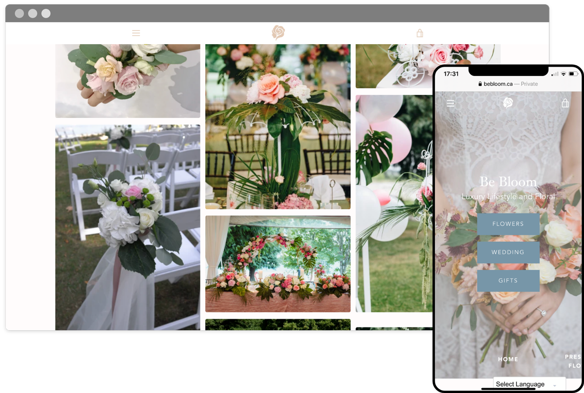Image of Be Bloom Floral website